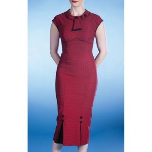 Stop Staring 30s Bombshell Dress Red/black dots L